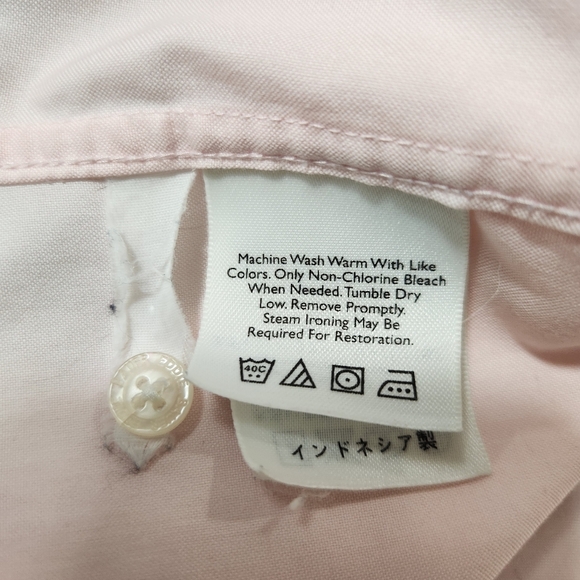 Eddie Bauer Womens |XL| Pastel Pink Wrinkle Resistant LS V-neck Button Up Shirt - Picture 5 of 7